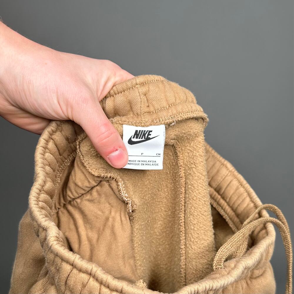 Vintage Y2K Nike Sweatpants Mens S Dark Tan White Swoosh Cotton Joggers - Picture 4 of 4